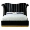 Flora Black Velvet Bed -WALKER EDISON Shop MF FLORA BLK Q QB