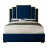 Hugo Navy Blue Velvet Bed 1 Hugo Navy Blue Velvet Bed -WALKER EDISON Shop MF HUGO NVY Q QB