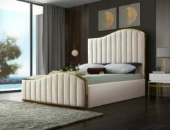 Jolie Cream Velvet Bed 6 Jolie Cream Velvet Bed -WALKER EDISON Shop MF JOLIE CRM Q QB 1