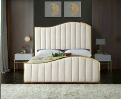 Jolie Cream Velvet Bed 7 Jolie Cream Velvet Bed -WALKER EDISON Shop MF JOLIE CRM Q QB 2