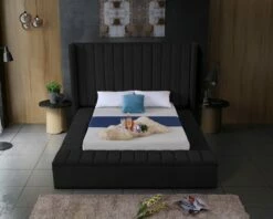 Kiki Black Velvet Bed -WALKER EDISON Shop MF KIKI BLK Q QB 5