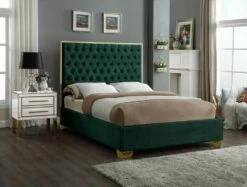 Lana Green Velvet Bed -WALKER EDISON Shop MF LANA GRN Q QB 1