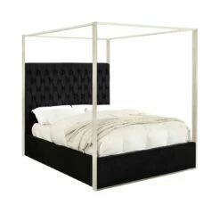 Porter Black Velvet Bed