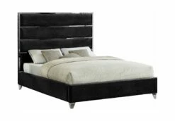Zuma Black Velvet Bed