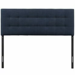 Lily Queen Upholstered Fabric Headboard Navy 8 Lily Queen Upholstered Fabric Headboard Navy -WALKER EDISON Shop MOD 5041 NAV 3