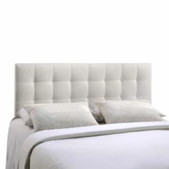 Lily King Upholstered Vinyl Headboard White