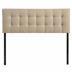 Lily Full Upholstered Fabric Headboard Beige