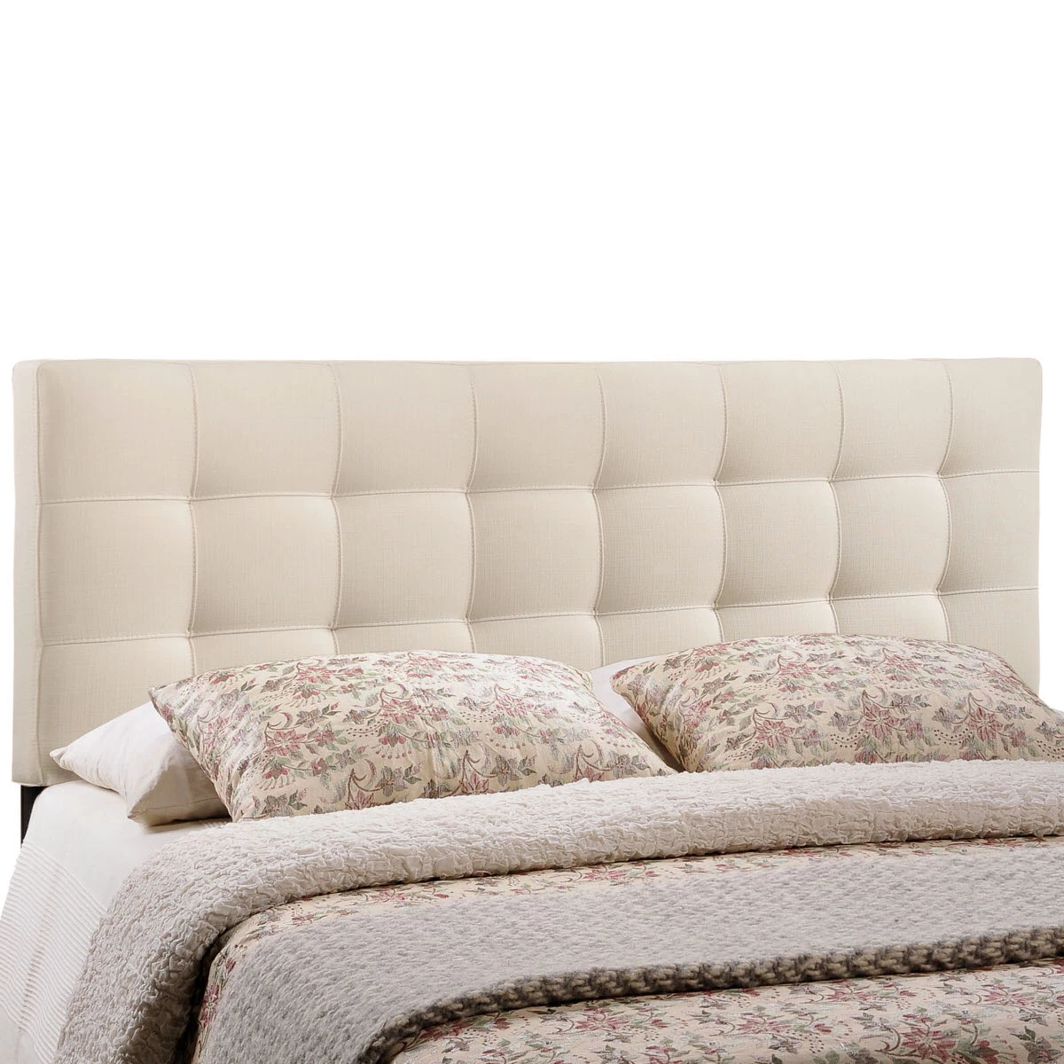 Lily Full Upholstered Fabric Headboard Ivory 4 Lily Full Upholstered Fabric Headboard Ivory - Image 2