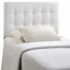 Lily Twin Upholstered Vinyl Headboard White 1 Lily Twin Upholstered Vinyl Headboard White -WALKER EDISON Shop MOD 5149 WHI 1
