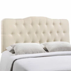 Annabel Queen Upholstered Fabric Headboard Ivory
