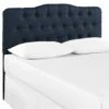 Annabel Queen Upholstered Fabric Headboard Navy