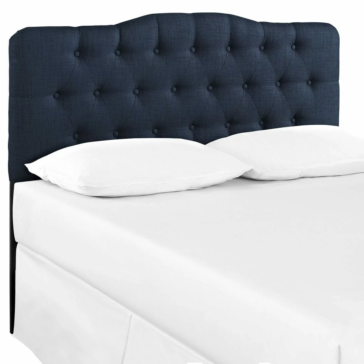 Annabel Queen Upholstered Fabric Headboard Navy 3 Annabel Queen Upholstered Fabric Headboard Navy