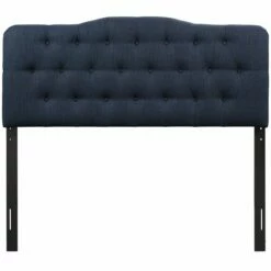 Annabel Queen Upholstered Fabric Headboard Navy 8 Annabel Queen Upholstered Fabric Headboard Navy -WALKER EDISON Shop MOD 5154 NAV 3