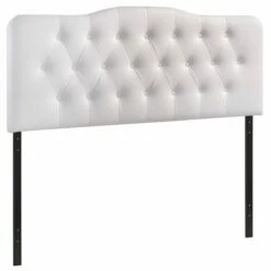 Annabel Queen Upholstered Vinyl Headboard White -WALKER EDISON Shop MOD 5155 WHI 3