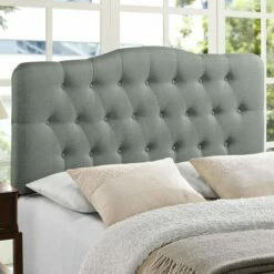 Annabel Full Upholstered Fabric Headboard Gray -WALKER EDISON Shop MOD 5156 GRY 4