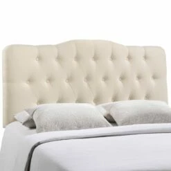 Annabel Full Upholstered Fabric Headboard Ivory