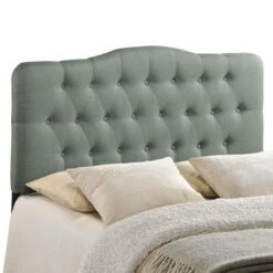 Annabel King Upholstered Fabric Headboard Gray