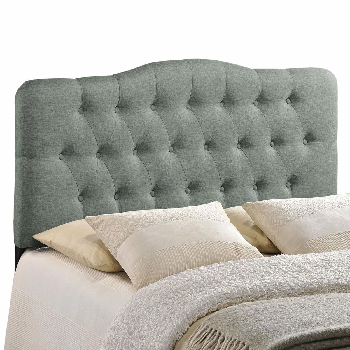 Annabel King Upholstered Fabric Headboard Gray 3 Annabel King Upholstered Fabric Headboard Gray