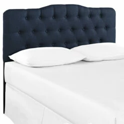 Annabel King Upholstered Fabric Headboard Navy