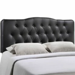 Annabel King Upholstered Vinyl Headboard Black