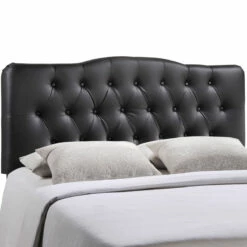 Annabel King Upholstered Vinyl Headboard Black -WALKER EDISON Shop MOD 5159 BLK 3
