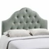 Sovereign Queen Upholstered Fabric Headboard Gray 2 Sovereign Queen Upholstered Fabric Headboard Gray -WALKER EDISON Shop MOD 5162 GRY 1