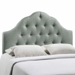 Sovereign Queen Upholstered Fabric Headboard Gray