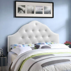 Sovereign King Upholstered Vinyl Headboard White -WALKER EDISON Shop MOD 5167 WHI 5