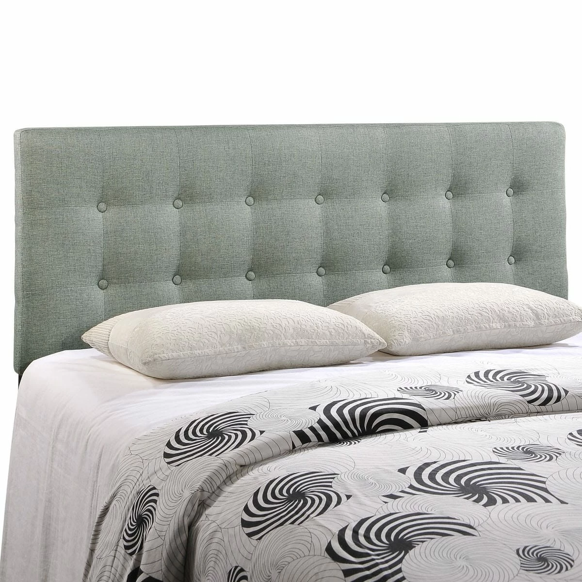 Emily Queen Upholstered Fabric Headboard Gray 6 Emily Queen Upholstered Fabric Headboard Gray - Image 4