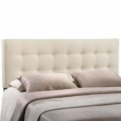 Emily Queen Upholstered Fabric Headboard Ivory -WALKER EDISON Shop MOD 5170 IVO 2