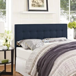 Emily Full Upholstered Fabric Headboard Navy -WALKER EDISON Shop MOD 5172 NAV 4