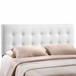 Emily Full Upholstered Vinyl Headboard White 7 Emily Full Upholstered Vinyl Headboard White -WALKER EDISON Shop MOD 5173 WHI 3
