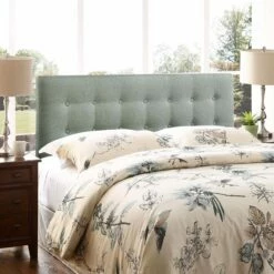 Emily King Upholstered Fabric Headboard Gray -WALKER EDISON Shop MOD 5174 GRY 4