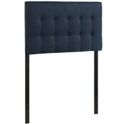 Emily Twin Upholstered Fabric Headboard Navy