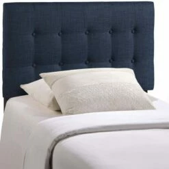 Emily Twin Upholstered Fabric Headboard Navy 8 Emily Twin Upholstered Fabric Headboard Navy -WALKER EDISON Shop MOD 5176 NAV 3