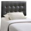 Emily Twin Upholstered Vinyl Headboard Black