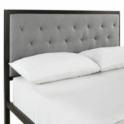 Mia Full Fabric Bed Brown Gray -WALKER EDISON Shop MOD 5180 BRN GRY SET 4