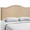 Curl Queen Nailhead Upholstered Headboard Cafe