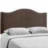 Curl Queen Nailhead Upholstered Headboard Dark Brown 2 Curl Queen Nailhead Upholstered Headboard Dark Brown -WALKER EDISON Shop MOD 5206 DBR 1