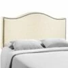Curl Queen Nailhead Upholstered Headboard Ivory 1 Curl Queen Nailhead Upholstered Headboard Ivory -WALKER EDISON Shop MOD 5206 IVO 1