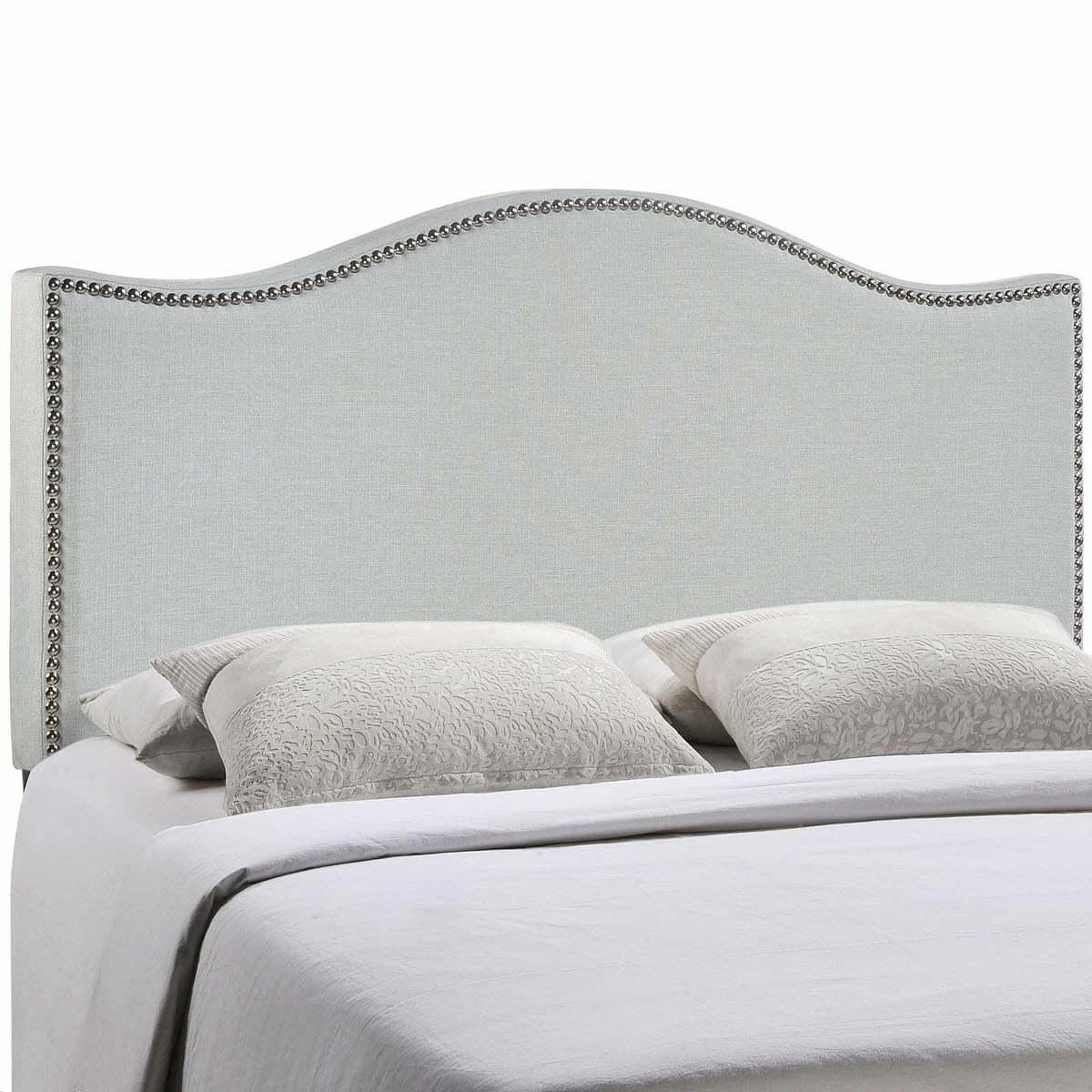 Curl Full Nailhead Upholstered Headboard Sky Gray 3 Curl Full Nailhead Upholstered Headboard Sky Gray