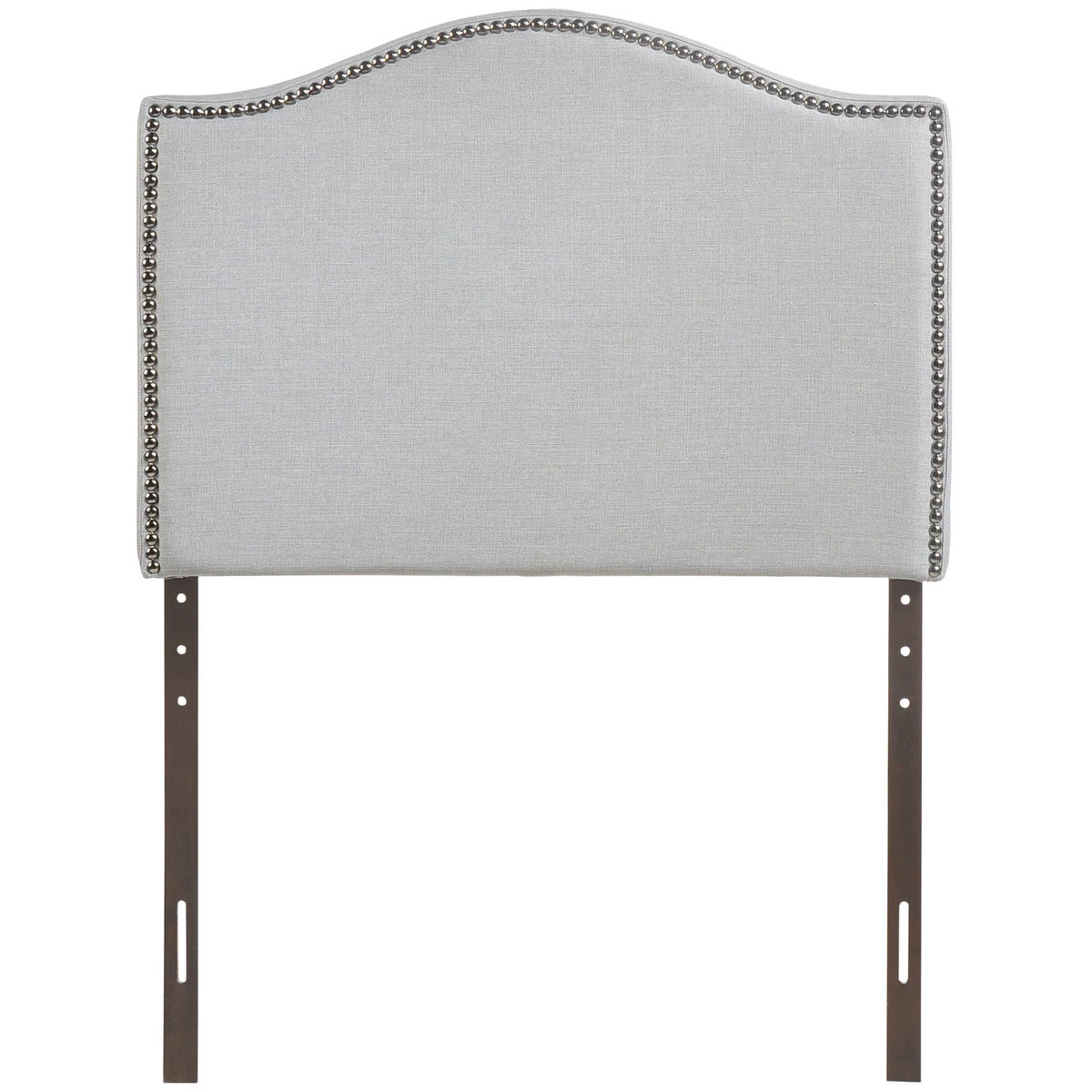 Curl Twin Nailhead Upholstered Headboard Sky Gray 4 Curl Twin Nailhead Upholstered Headboard Sky Gray - Image 2