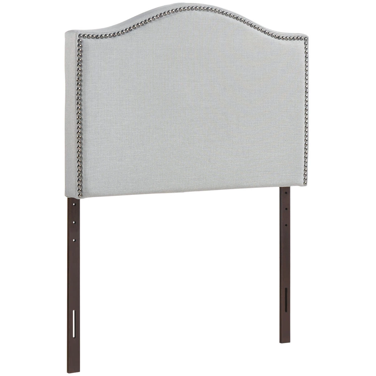 Curl Twin Nailhead Upholstered Headboard Sky Gray 5 Curl Twin Nailhead Upholstered Headboard Sky Gray - Image 3