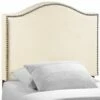 Curl Twin Nailhead Upholstered Headboard Ivory -WALKER EDISON Shop MOD 5209 IVO 1