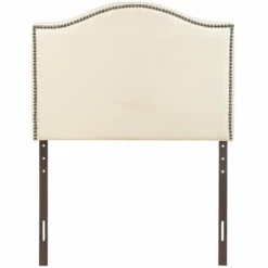 Curl Twin Nailhead Upholstered Headboard Ivory -WALKER EDISON Shop MOD 5209 IVO 2