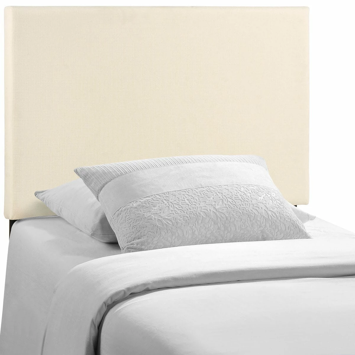 Region Twin Upholstered Headboard Ivory 3 Region Twin Upholstered Headboard Ivory