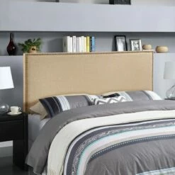 Region Queen Nailhead Upholstered Headboard Cafe 9 Region Queen Nailhead Upholstered Headboard Cafe -WALKER EDISON Shop MOD 5215 CAF 4