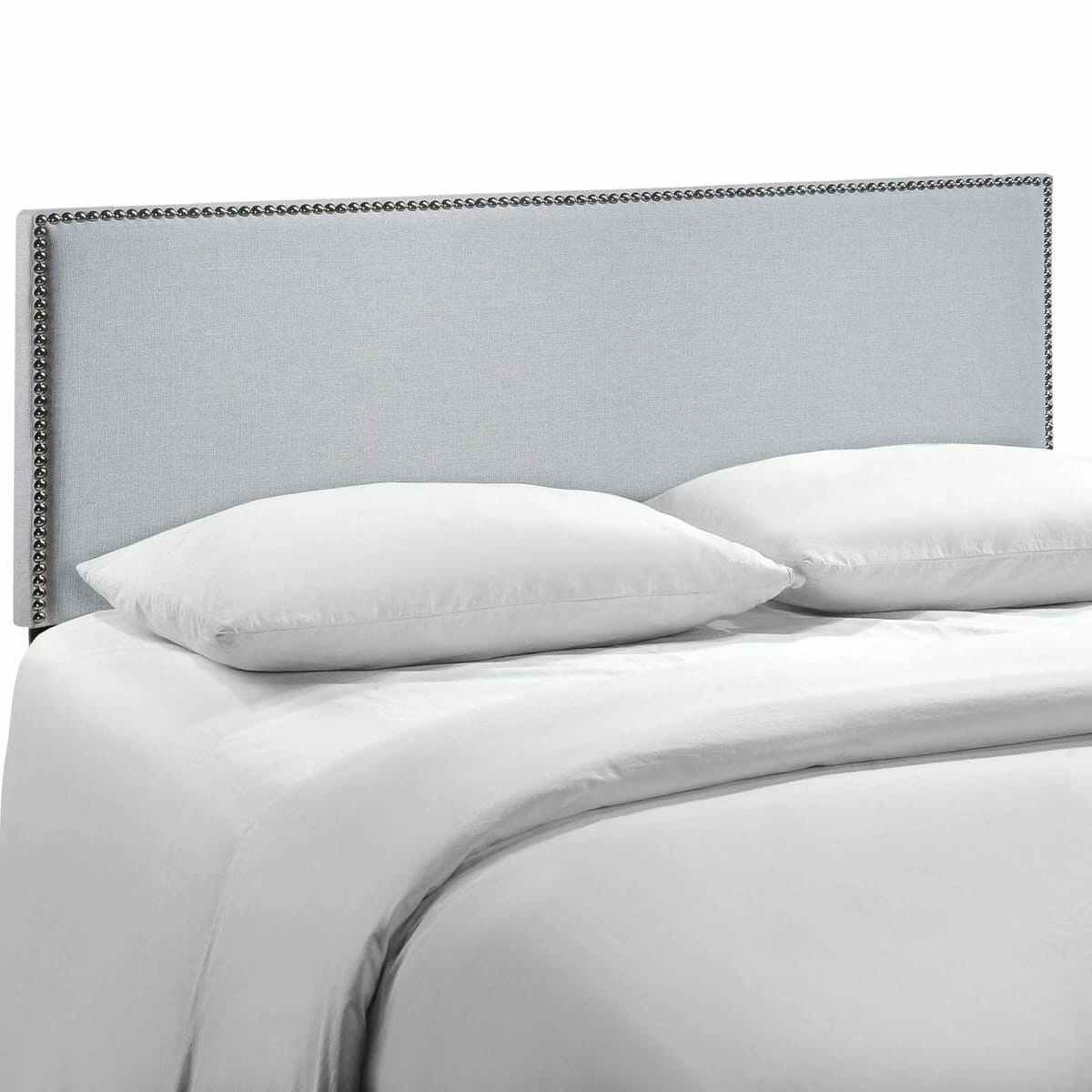 Region Queen Nailhead Upholstered Headboard Sky Gray 3 Region Queen Nailhead Upholstered Headboard Sky Gray