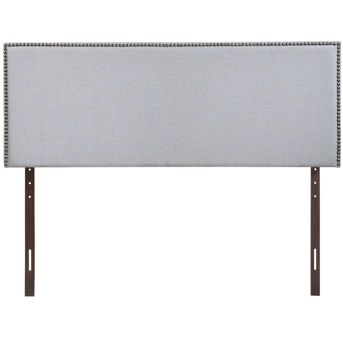 Region Queen Nailhead Upholstered Headboard Sky Gray 4 Region Queen Nailhead Upholstered Headboard Sky Gray - Image 2