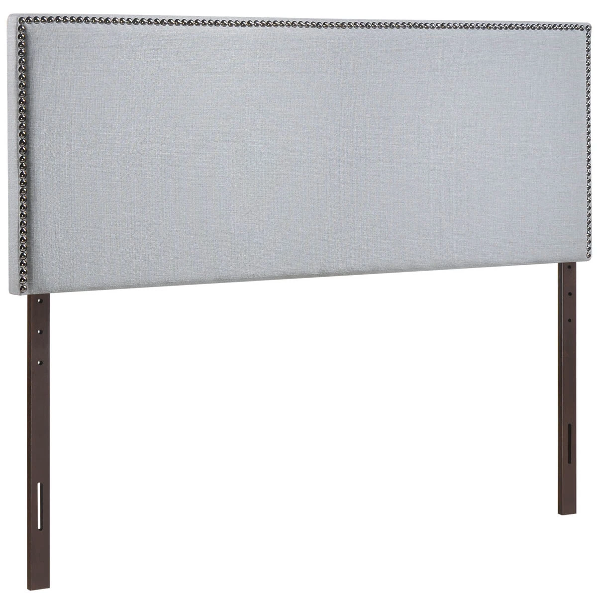 Region Queen Nailhead Upholstered Headboard Sky Gray 5 Region Queen Nailhead Upholstered Headboard Sky Gray - Image 3